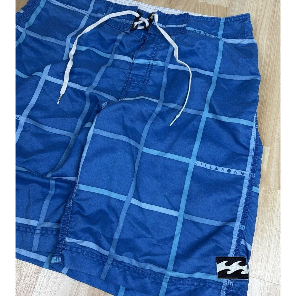 Vintage Y2K Billabong Embroidered Board Shorts / Swim Trunks / Blue / Size 34